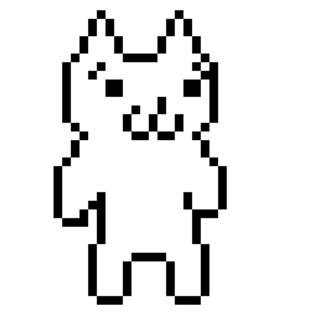 Shobon, the white pixel cat